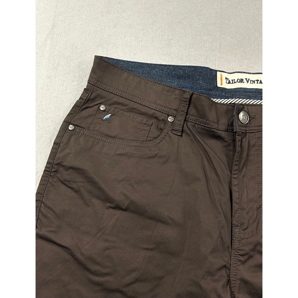 Tailor Vintage Pants Mens Brown Luxe Performance Comfort 34x34